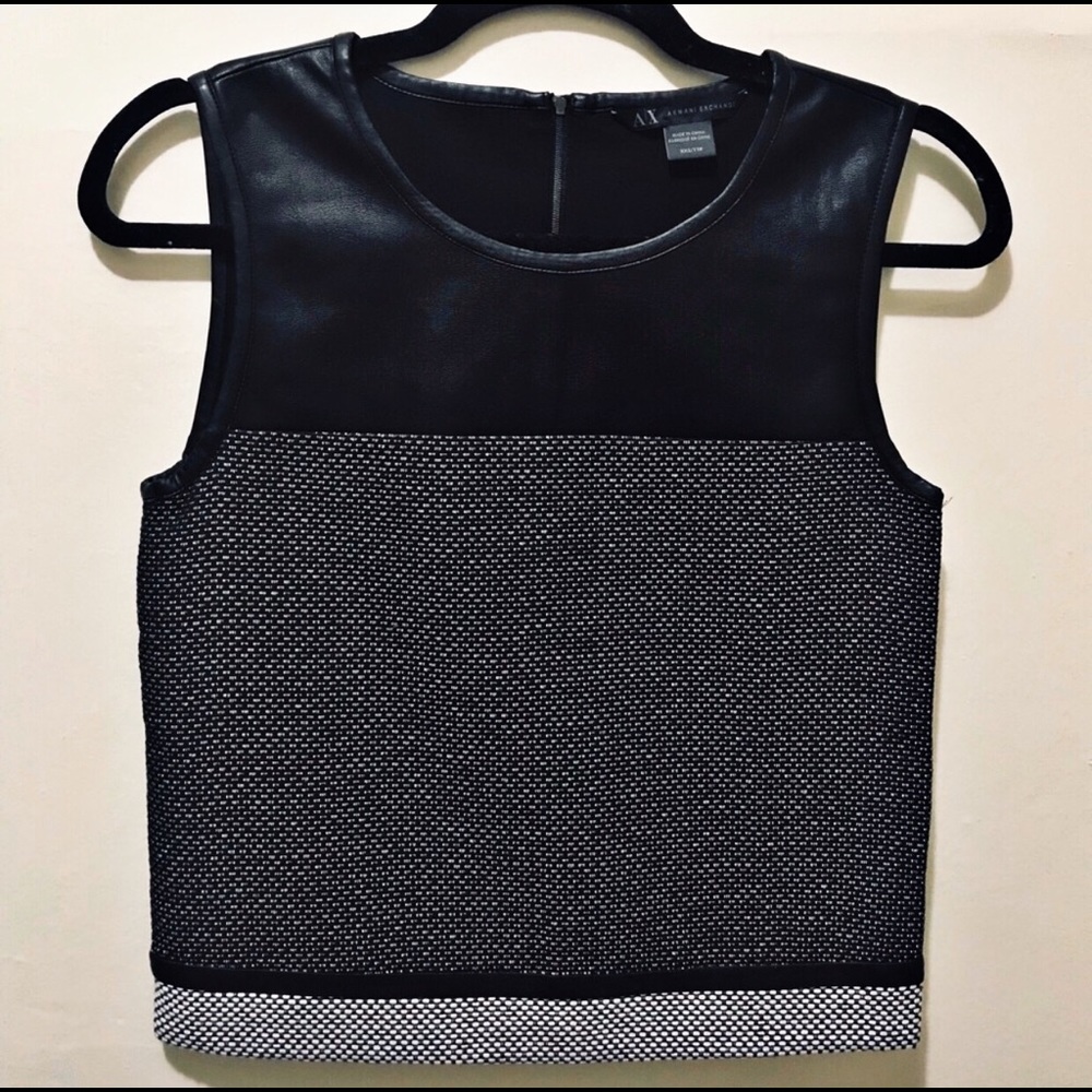 NWOT Armani Exchange Leather combo Top